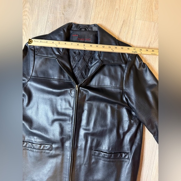 Phase Two size L Men's Black Leather Jacket - Picture 12 of 13